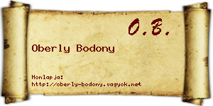 Oberly Bodony névjegykártya